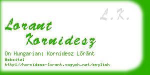 lorant kornidesz business card